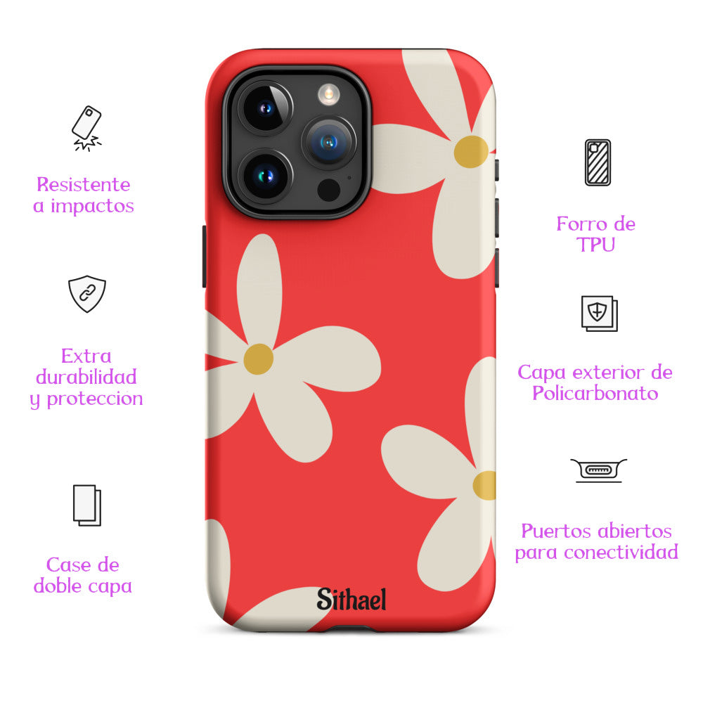 Red Flowers - Case de doble capa