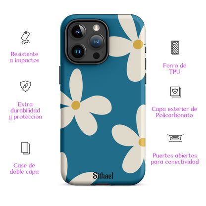 Aqua Flowers - Case de doble capa