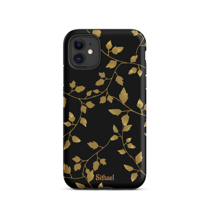 Golden Leaves Black - Case de doble capa