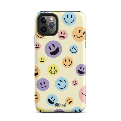 Emojis Pattern Cream - Case de doble capa