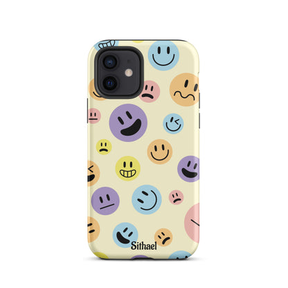 Emojis Pattern Cream - Case de doble capa