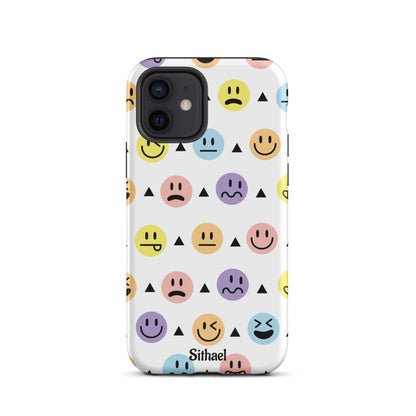 Emojis Pattern White - Case de doble capa