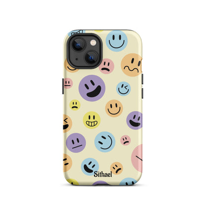 Emojis Pattern Cream - Case de doble capa