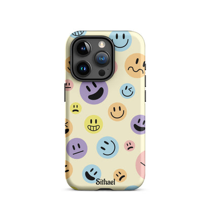 Emojis Pattern Cream - Case de doble capa