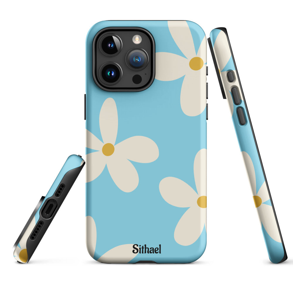 Blue Light Flowers - Case de doble capa