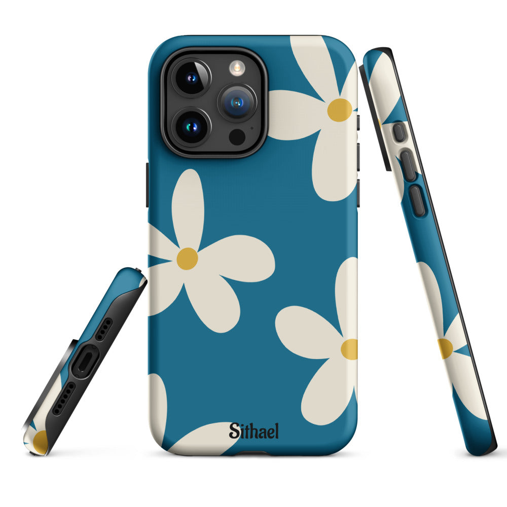 Aqua Flowers - Case de doble capa