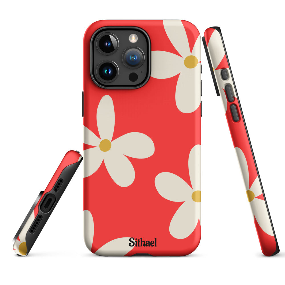 Red Flowers - Case de doble capa