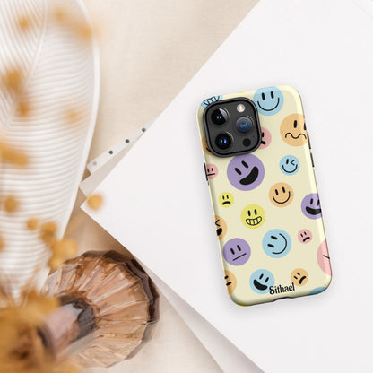 Emojis Pattern Cream - Case de doble capa